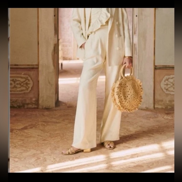 Sezane Zina Raffia Bag Purse. Natural - Picture 4 of 13